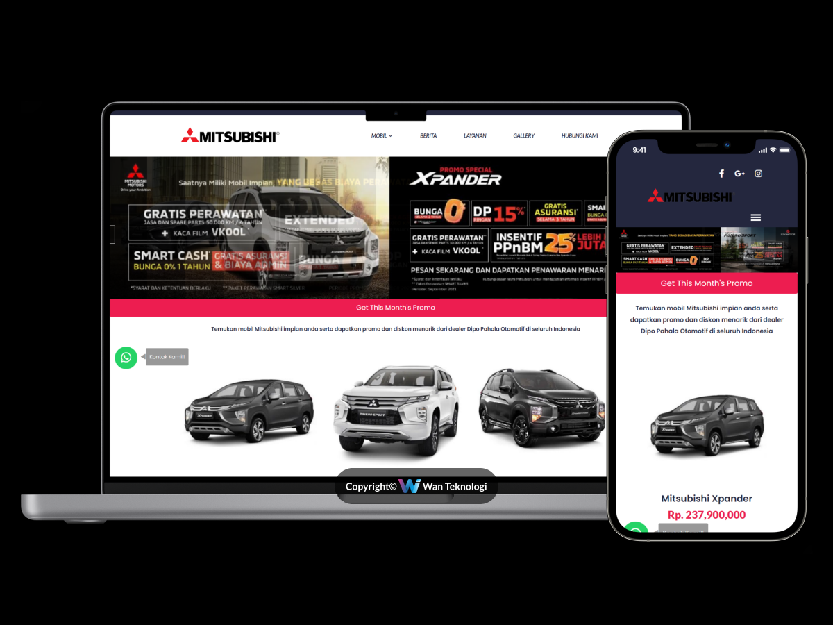 Website Sales Mitsubishi